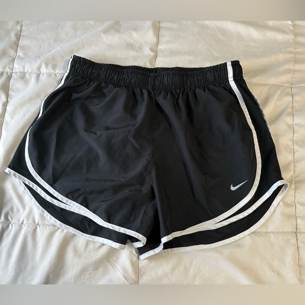 Nike Women's Black and White Athletic Shorts